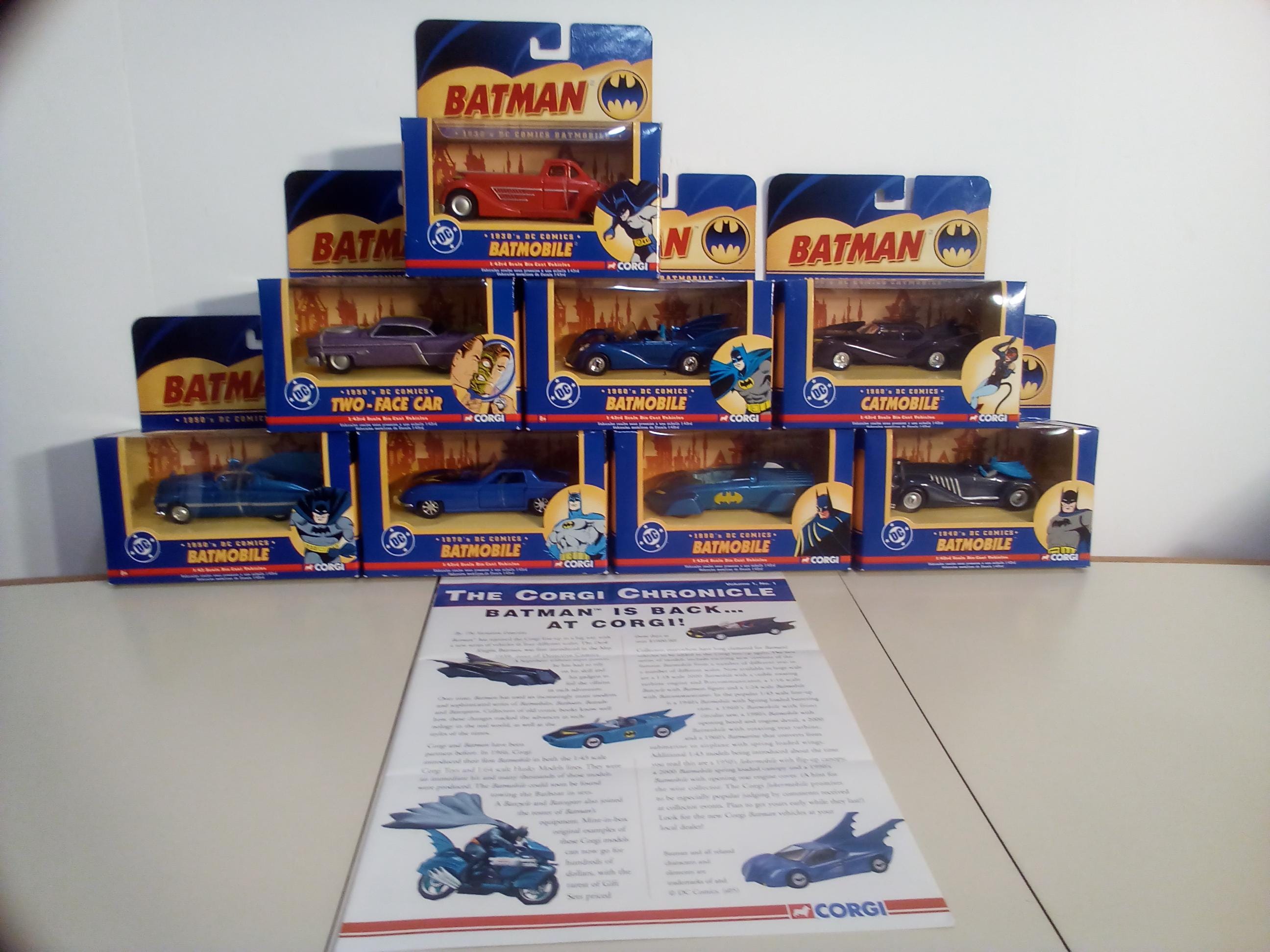 Corgi Diecast 2005 Batman Collection, 8 Vehicles in Unopened Boxes