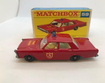 1970s Vintage Matchbox Superfast 64c Fire Chief Car Toy