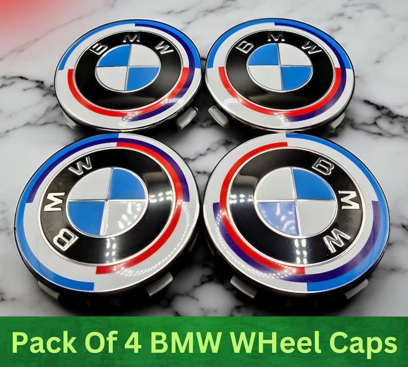 BMW センターキャップセット 50th アニバーサリー　56mm 56mm BMW Wheel Caps Set Of 4 BMW Alloy Wheel Centre Caps - 50th