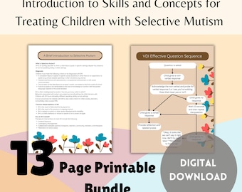 Selective Mutism Worksheets: Anxiety Disorder Skills for Parents (Digital Download)
