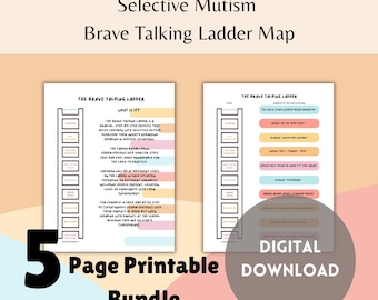 Selective Mutism Talking Ladder Worksheet: Brave Voice Mapping (Digital Download)