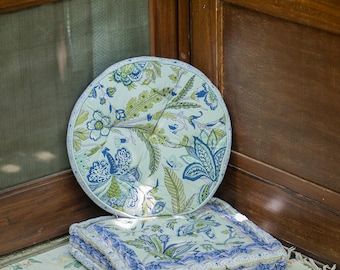 Printed Floor Cushion: Round Cotton Meditation Cushion, 16-inch