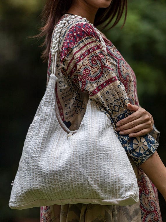 Kantha Braid Bag – Handmade Gudri Silk Shoulder Bag | Boho 
