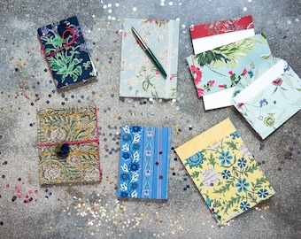Handmade Fabric Journal: Floral Hardcover Notebook with Elastic Closure