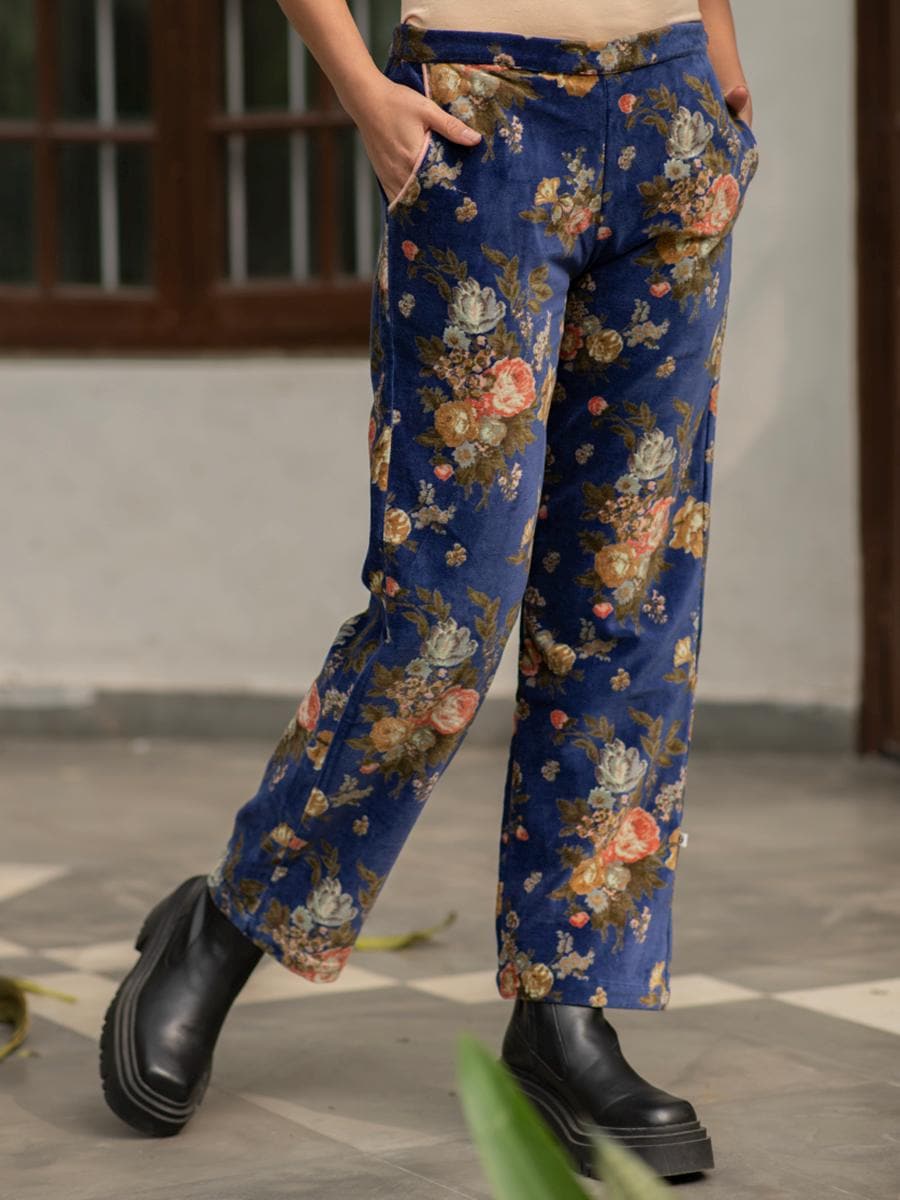 Navy Floral Pants - Etsy