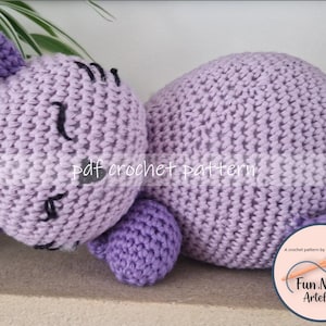 PATTERN | Amigurumi | Sleeping kitten / cat crochet  pattern | Inspired by the way our cats sleep | Self-supporting | 27cm long | Beginners
