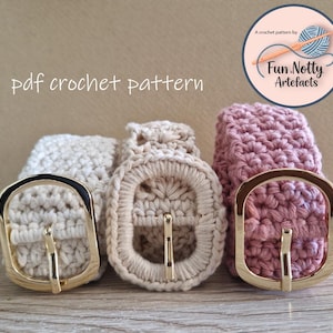 Crochet belt pattern PDF | 3 Cotton Belt Designs | US terms | Handmade Adjustable Belts Tutorial | Suitable for beginners | Only on Etsy!