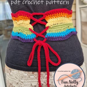 2 in 1 PATTERN | PRIDE Rainbow Crochet Belt Patterns | Corset belt | Jeans belt | LGBTQ | Step-by-step instructions | Exclusively on Etsy!
