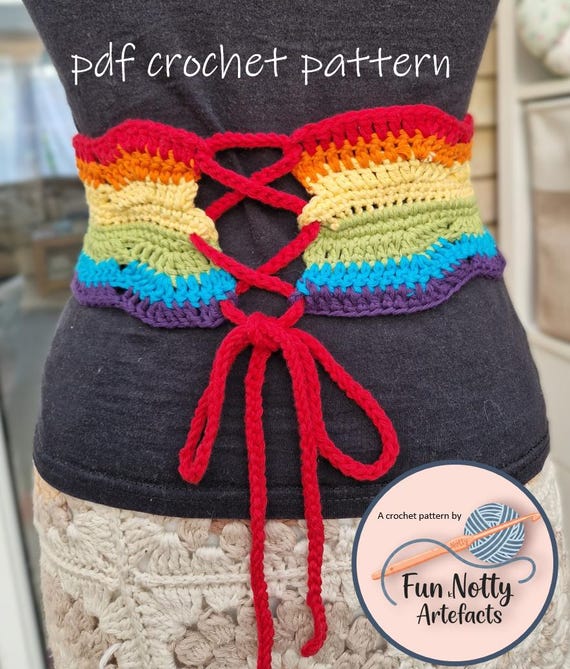 rainbow corset belt