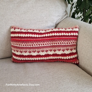 Crochet Cushion Cover Pattern | Rectangular 5-Colour Stripe Design
