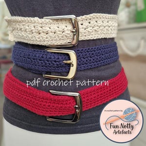 Crochet Belt Pattern PDF | Wide Cotton Belts for Jeans | Adjustable Length Handmade Tutorial | US terms | Exclusively on Etsy!