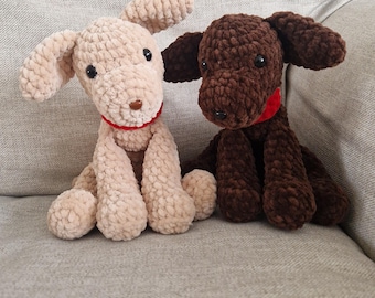 Plush Puppy Crochet Pattern | Chocolate & Vanilla Labrador puppies | Easy Amigurumi
