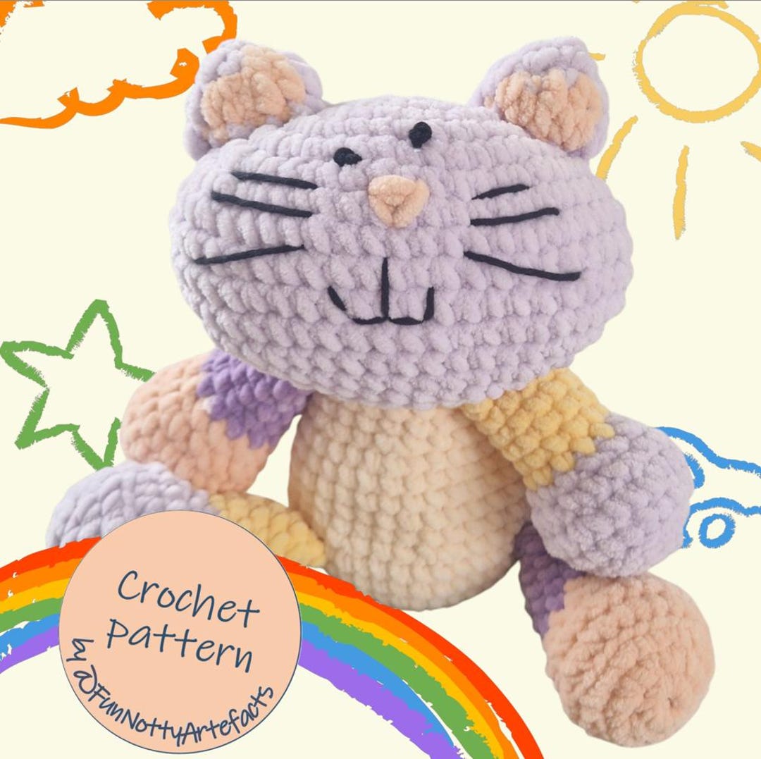 Simple Cat Plus Pattern PATTERN | Max, the Multicoloured Plush Cat Crochet Pattern | Suitable ...