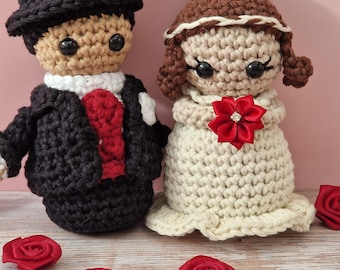 Crochet Wedding Dolls Pattern: Low Sew Bride & Groom Keepsakes