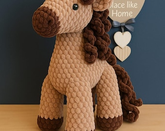 Horse Plushie Crochet Pattern PDF – Amigurumi Plush Toy (US & UK Terms)