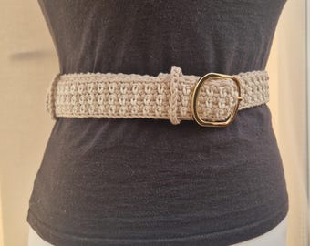 Crochet Cotton Belt Pattern: Women's Vertical Stripe Design (PDF Download)