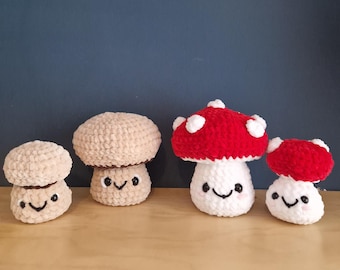 Mushroom & Toadstool Plushies Crochet Pattern | 4-in-1