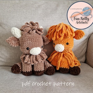 PATTERN | Plush Highland Cow crochet pattern | Suitable for beginners | US terms | Exclusively on Etsy!