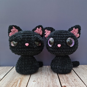 Black Cat Crochet Pattern - Reginald & Pip - Desk / Bedroom Companions