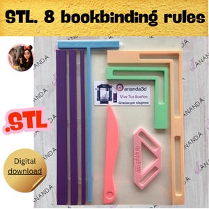 Bookbinding Ruler Templates: STL & DXF Files for 3D Printing