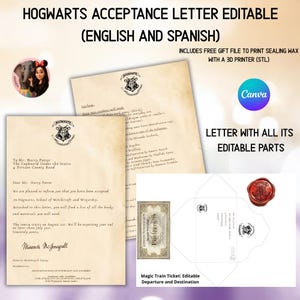 Editable Hogwarts Acceptance Letter | Canva Template (Digital Download)