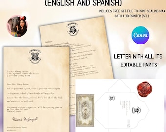Editable Hogwarts Acceptance Letter | Canva Template (Digital Download)