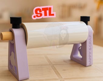 Soporte para rollos de laminado impreso en 3D / Soporte para rollos de vinilo para sublimación y manualidades / archivo digital