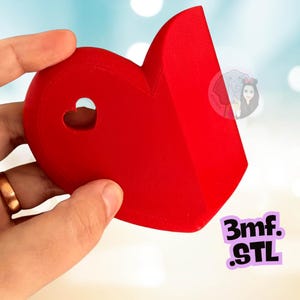 ハート型紙折り目付けツール STL & 3MF | 製本クラフトアクセサリー | 3Dプリントファイル