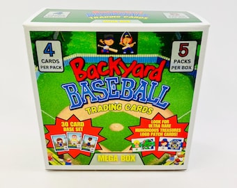 Backyard Baseball Trading Cards Sealed Mega Box. PC Game Cards Pablo Sanchez Pete Wheeler Achmed Khan Patch Auto Relic 1/1 Custom Made