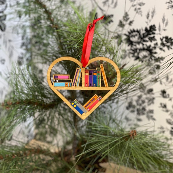 Heart bookcase ornament