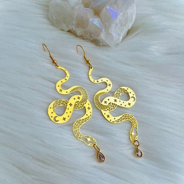 Gold Snake Earrings - Lusanet Collective