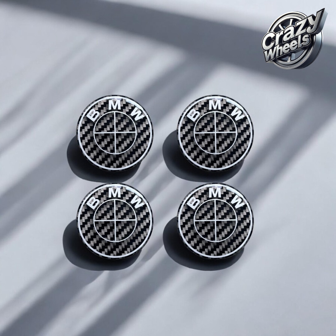 Custom Carbon Fiber Effect for BMW Wheel Center Caps 68 Mm Set of 4 Pcs ...