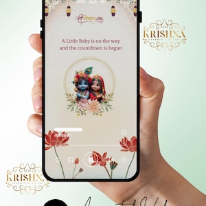 Krishna Radha Baby Shower Animated Video Invitation (Editable)