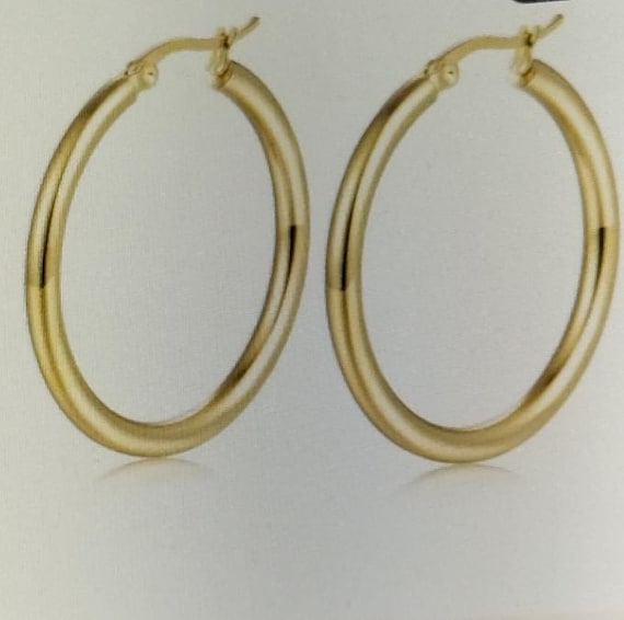 14k Real Gold plated Hoop Earrings for Women, Hypoallergenic Cartilage Earrings
