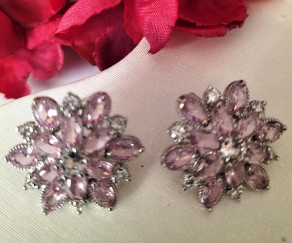Pink Earrings White Gold Silver 0.5 Carat Moissanite Diamond Gemstone Stud Earrings For Women Solitaire Cluster , Gift For Her Birthday