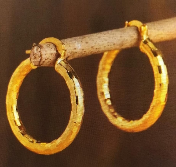 Silver Earrings for Women- 925 Sterling Silver- 18ct Gold Plated Hoop Earrings 0.18ct, 6 x 16.5 mm,- Delivered in Jewellery Box