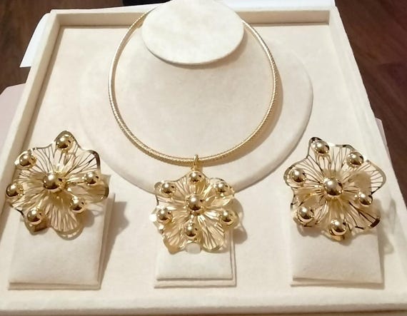 24k Women's Jewellery Set Necklace Earring Bracelet Ring Sets for Women Birthday Gifts 4 PCS