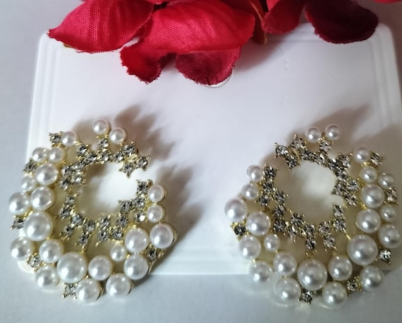 Pearls Earrings White Gold Silver 0.5 Carat Moissanite Diamond Gemstone Stud Earrings For Women Solitaire Cluster , Gift For Her Birthday