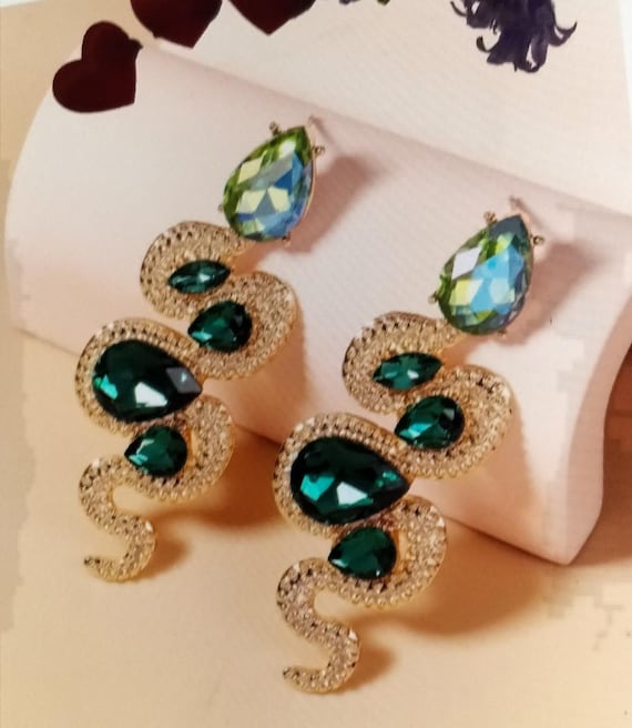 Emerald Green Stone Elegant 925 Sterling Silver Dangle Earrings for Women Earrings Screw Back, Earlobe Stud Earing