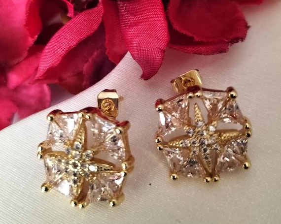 Earrings White Gold Silver 0.5 Carat Moissanite Diamond Gemstone Stud Earrings For Women Solitaire Cluster , Gift For Her Birthday