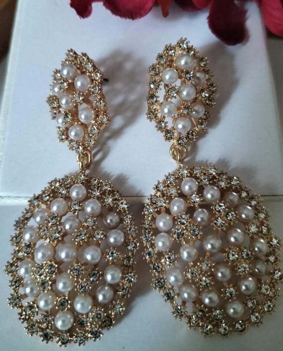 Gold Color Earings Gifts for Woman 925 Silver Earrings Studs, screw Back Pearls Cubic Zirconia Gemini Female Jewellery Sets