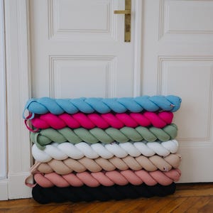 Braided Door Barrier Draft window stopper Door guard Protector Noise Barrier Unique gift Throw pillow Home decor Kids room