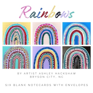 Arcs-en-ciel - Lot de 6 cartes pour notes avec enveloppes par Ashley Hackshaw