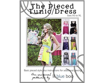 Diy Pdf Pattern and Tutorial - The Pieced Tunic or Dress - Sizes XS to XL