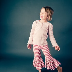 DIY PDF Sewing Pattern and Tutorial The Classic Knit Ruffle Pant Sizes 12M through 12 image 3