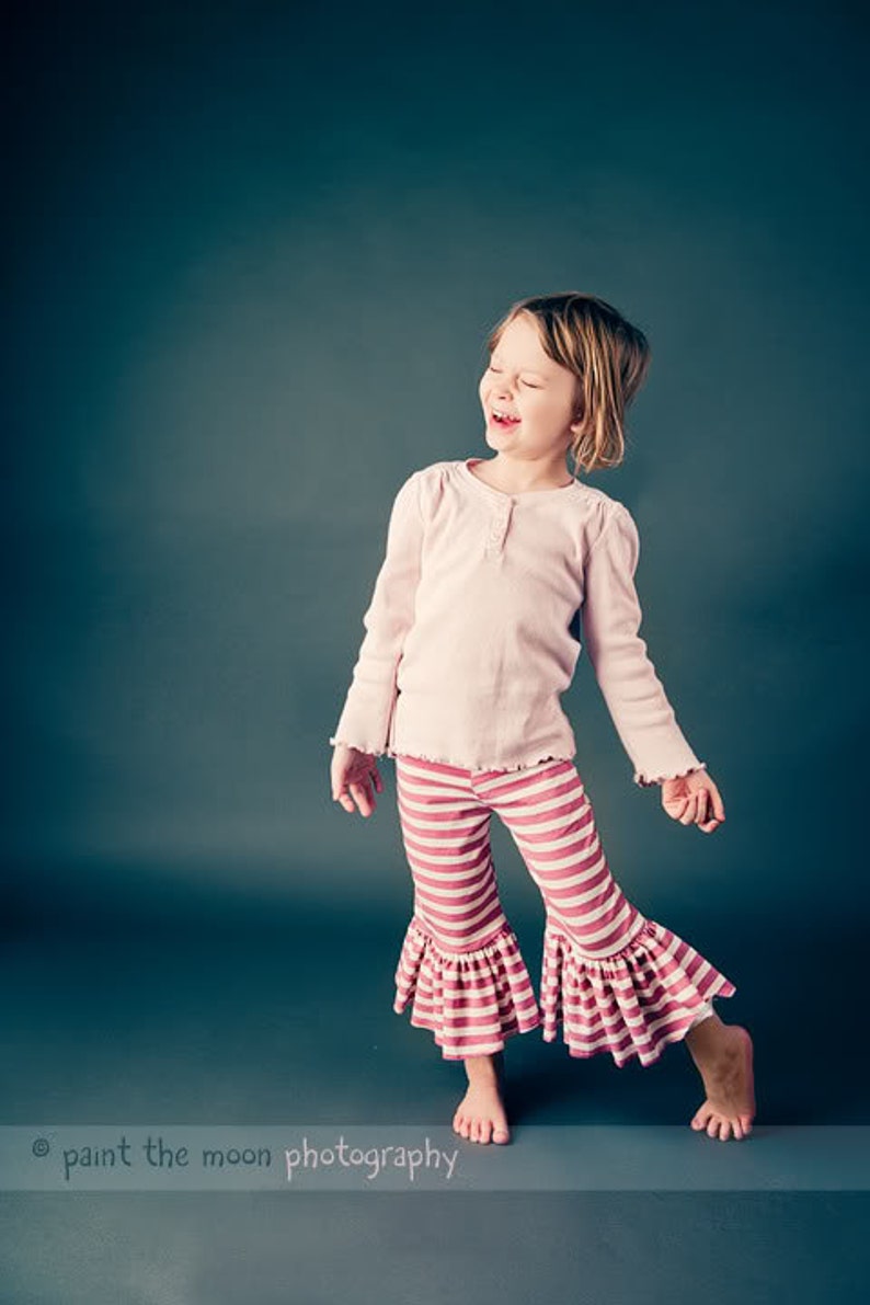 DIY PDF Sewing Pattern and Tutorial The Classic Knit Ruffle Pant Sizes 12M through 12 image 3