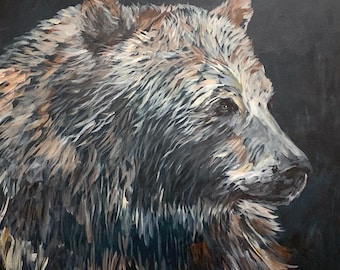 Original Painting - Bear - Acrylic on 30" x 30" Canvas