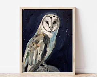Fine Art Giclee Print -Barn Owl - 8"x10" on Deep Matte Paper