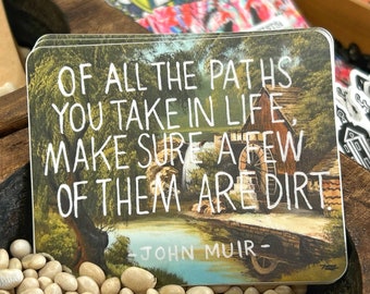 2.75" x 3.5" John Muir Quote Vintage Landscape Art Sticker