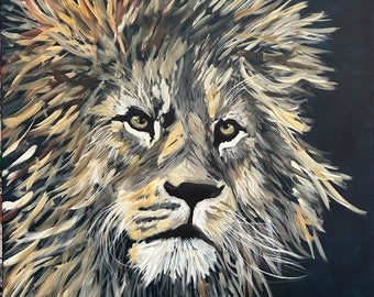 Original Painting - Lion - Acrylic on 24”x24” Canvas